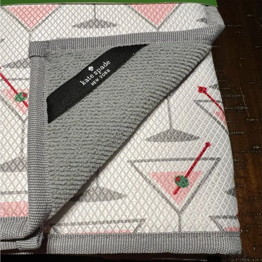 Kate Spade New York Martini Glass Reversible Drying Mats Set of 2
